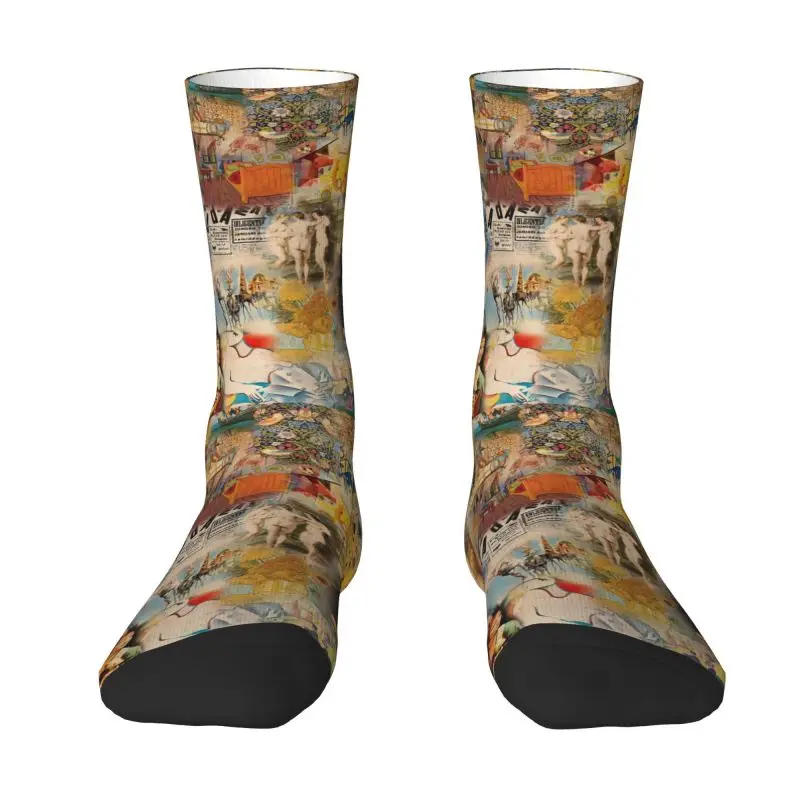 Van Gogh History Of Art Men's Crew Socks Unisex Fun 3D Printing Da Vinci Mona Lisa Picasso Painting Dress Socks