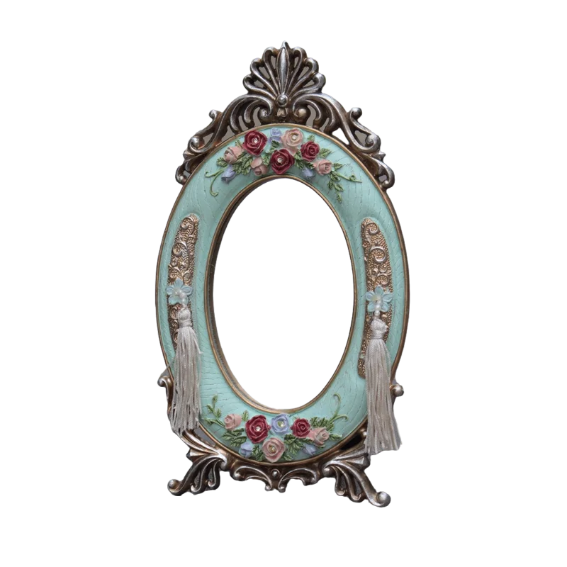 

Makeup Mirrors Carved Vanity Mirror French European Retro Embossed Princess Mirror Aesthetic Espejos Bedroom Decoration