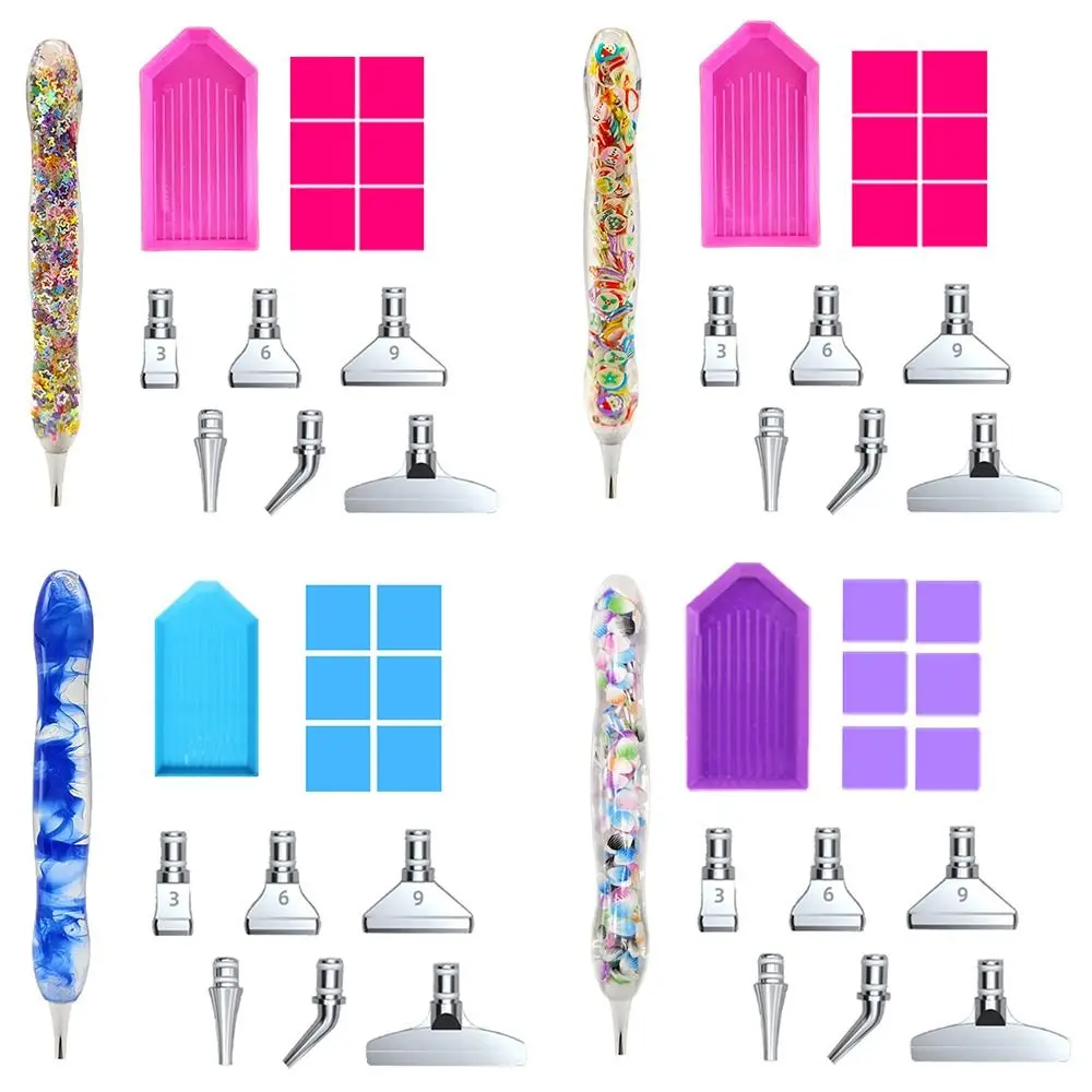 

5D Resin Diamond Painting Pen Replacement Pen Heads Point Drill Pens Diamond Painting Glue Clay Tray Box Set DIY Art Crafts