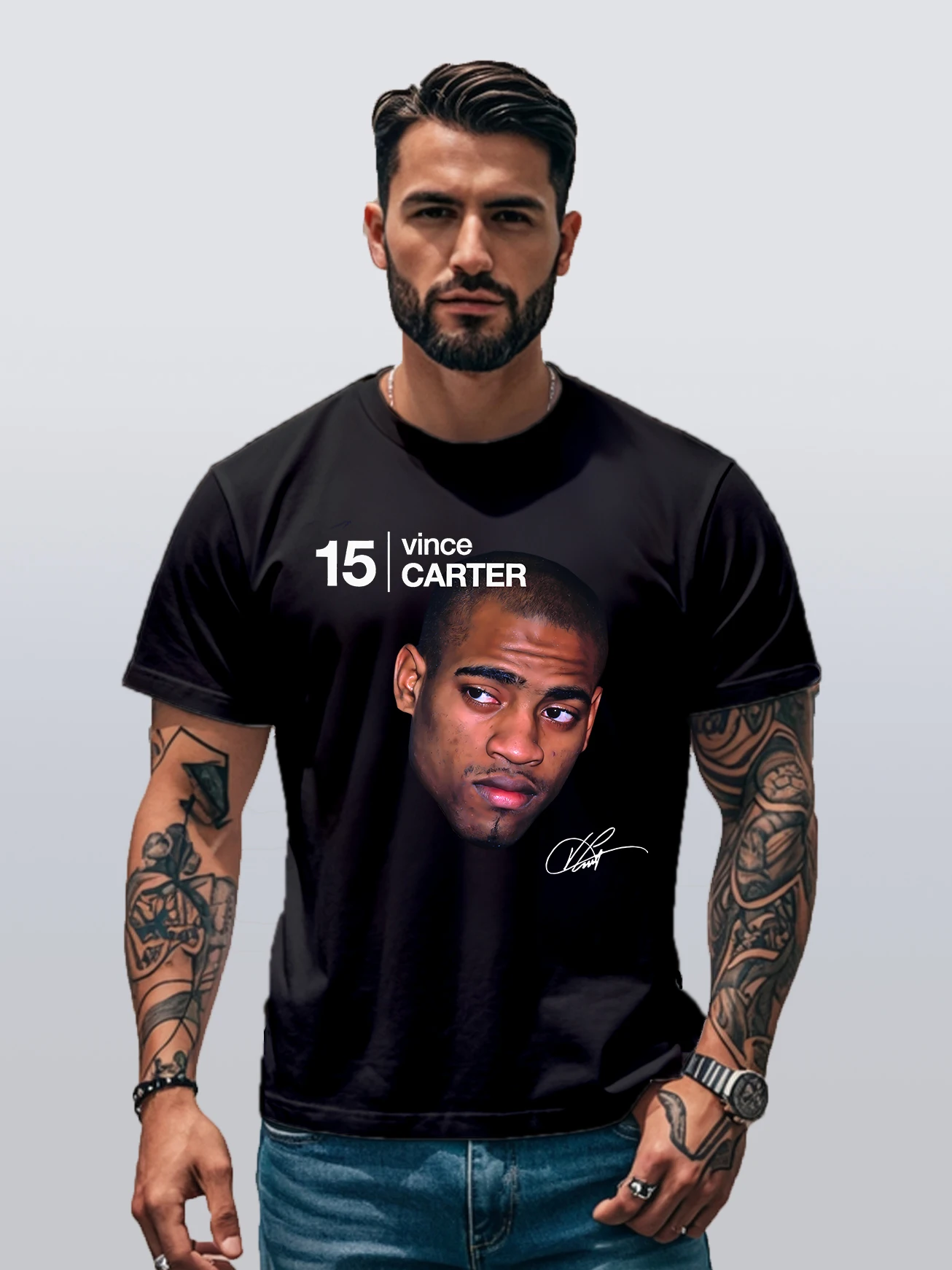 Y2K T-shirt Vince Carter NO.15 Mens Clothing graphic t shirts Unisex Casual Comfort cotton Vintage Men Women Short Sleeve