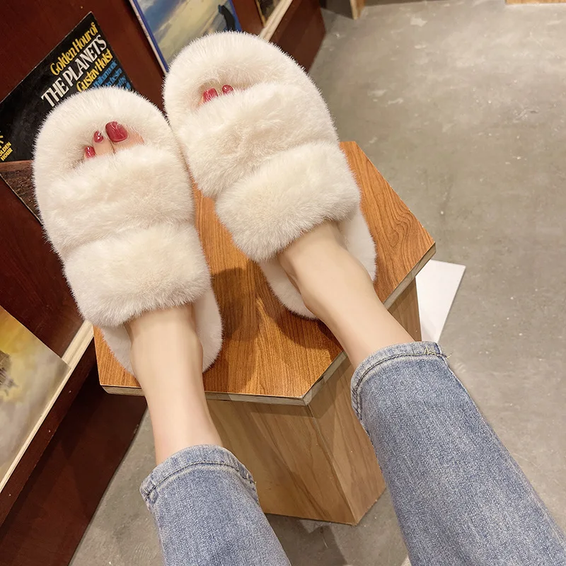 

Low Shoes Slippers Flat Fur Flip Flops Slides Flock Platform Big Size Plush PU Rome Rubber Hoof Heels Fabric Basic House Slipper