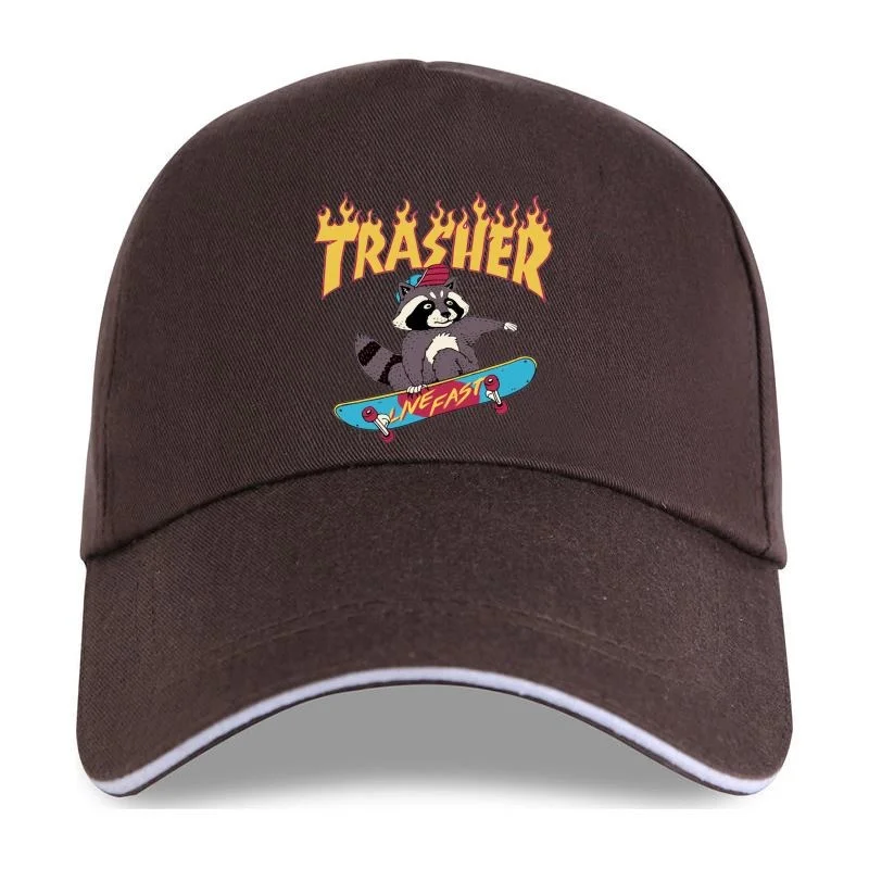 

New Novelty Casual Hip-hop Trasher Men Baseball cap Fashion Trash Racoon Cartoon Live Fast Printed Hipster unisex streetwear