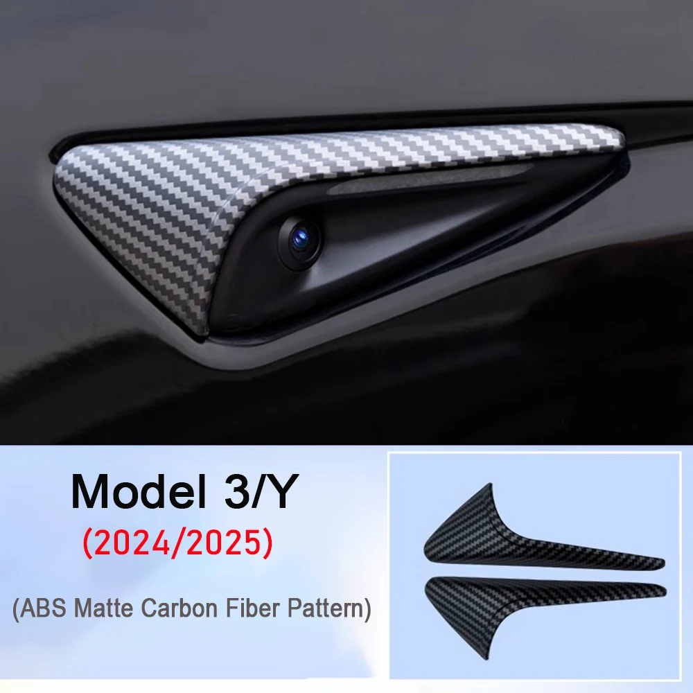 

Tesla Model 3/Y 2024 2025, Боковая Крышка Камеры Из Углеродного Волокна, Защитный Коврик