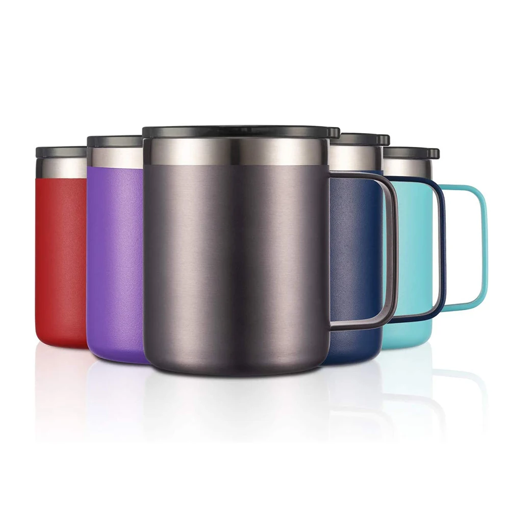

Stainless Steel Coffee Tea Cup 12OZ Thermos Mug with Handle,Leak-Proof Travel Vacuum Flask Insulated Cup Water Bottle