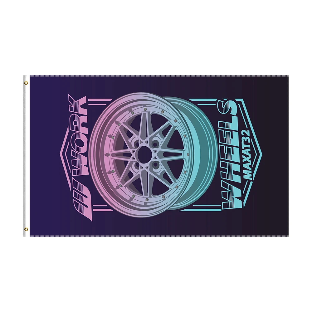 

3x5Ft Works Flag Racing Car Printed Banner For Decor