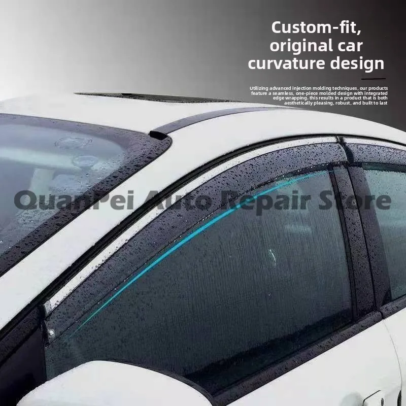 Фото Дефлекторы окон (ветровики) для Toyota Corolla E180 2013, 4 шт., из поликарбоната, без сверления, на 3М-ленте, защита от УФ-излучения, для седана, внешний декор №2