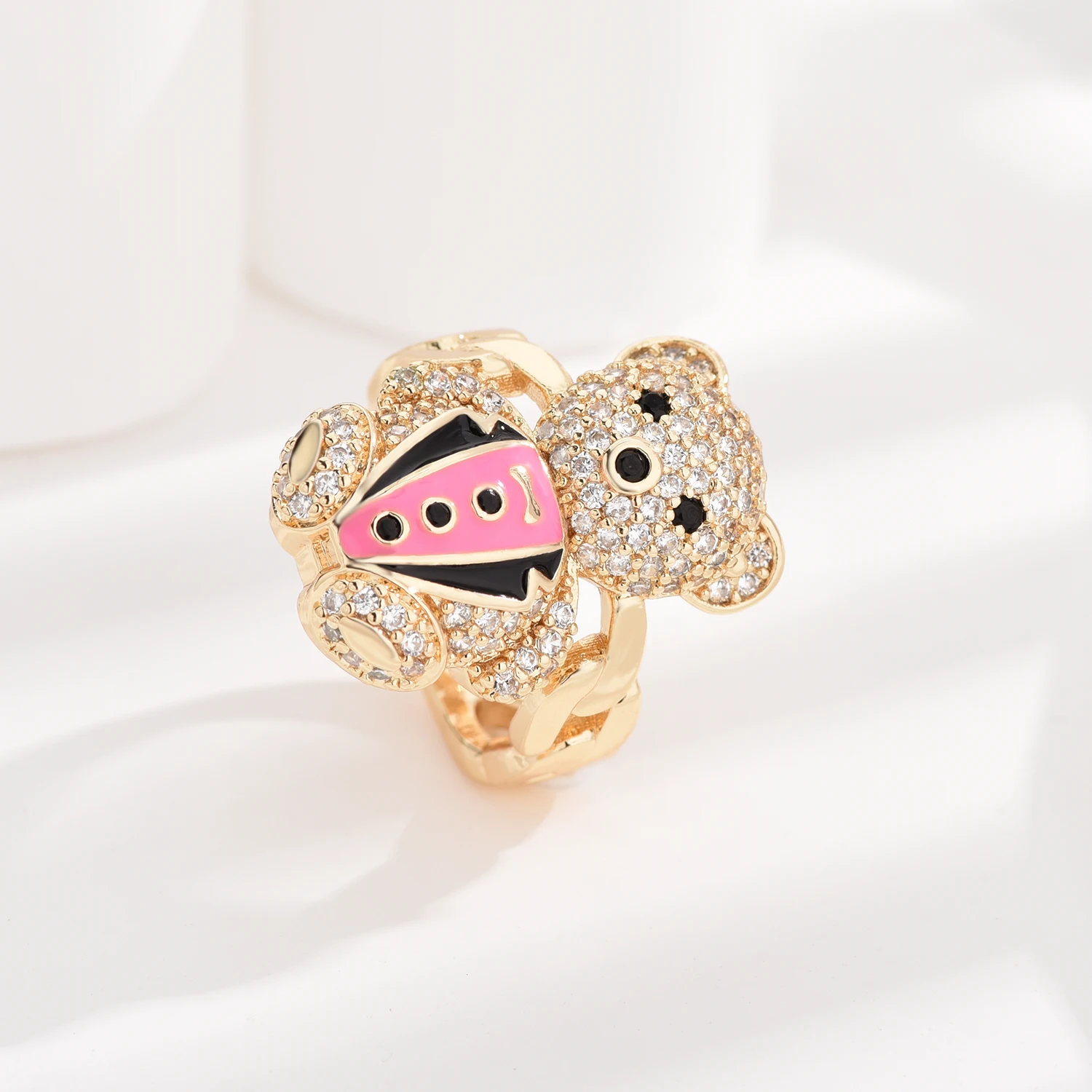 Модный костюм медведя оригинальный позолоченный медный материал 14 карат мы