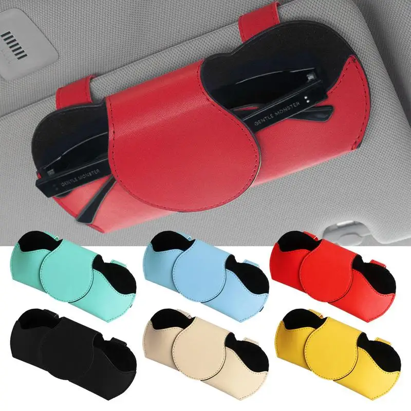 

Car Sunglasses Case Auto Sun Visor Glasses Holder Sunglasses Clip Magnetic Eyeglasses Holder Leather Case Storage Box For Car