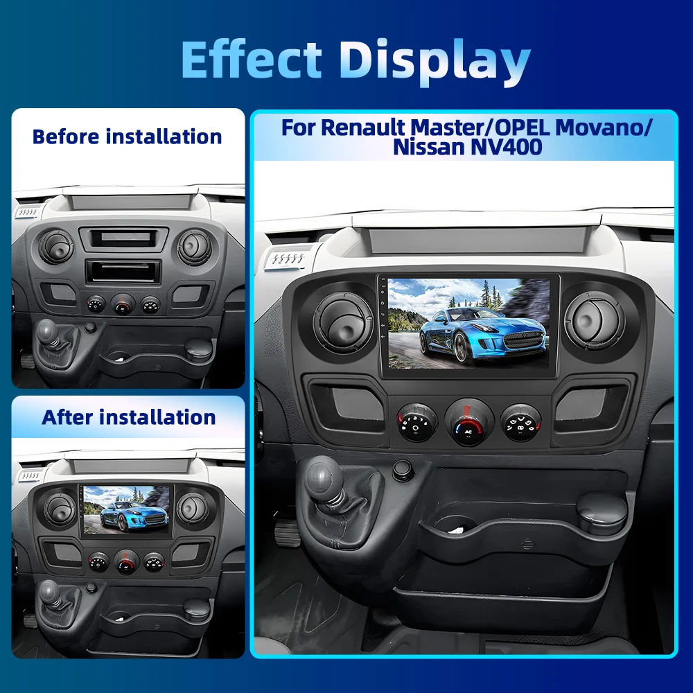 Автомагнитола Podofo для Renault Master OPEL Movano Nissan NV400 мультимедийный плеер Carplay Android GPS 10