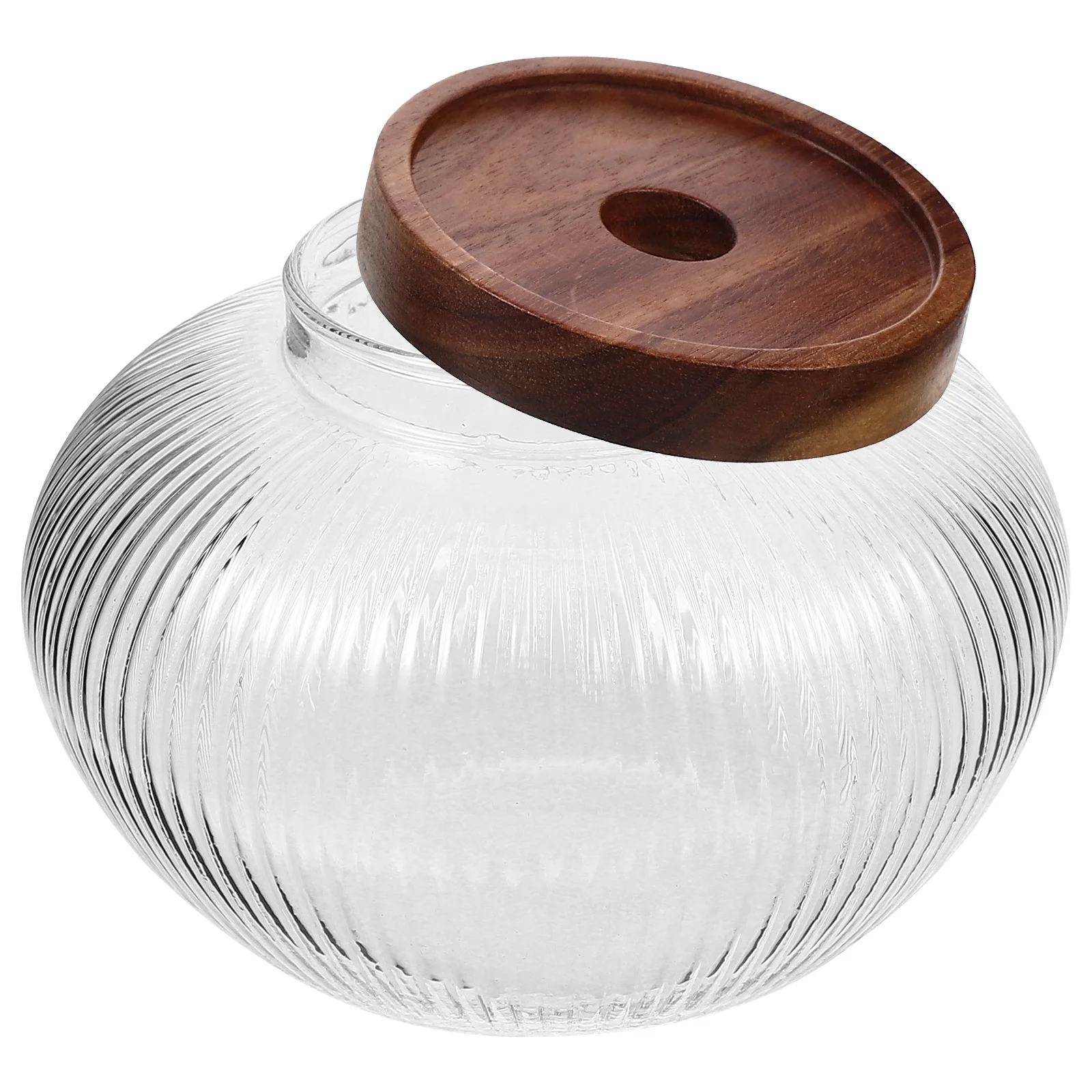 

Glass Jar Airtight Coffee Container Candy Containers Cereals Glass Canisters Lid Wood Flour Sugar Containers