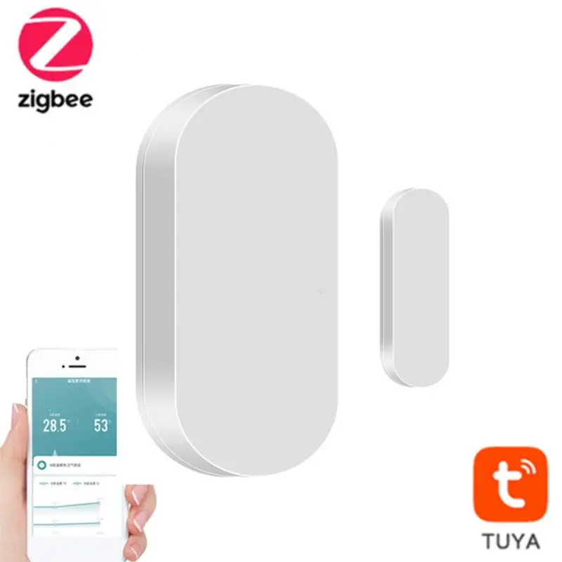 

Smart Tuya ZigBee Wireless Door Magnetic Sensor Smart Linkage Alarm Alarm Smart Sensor For Doors And Windows Remote Control