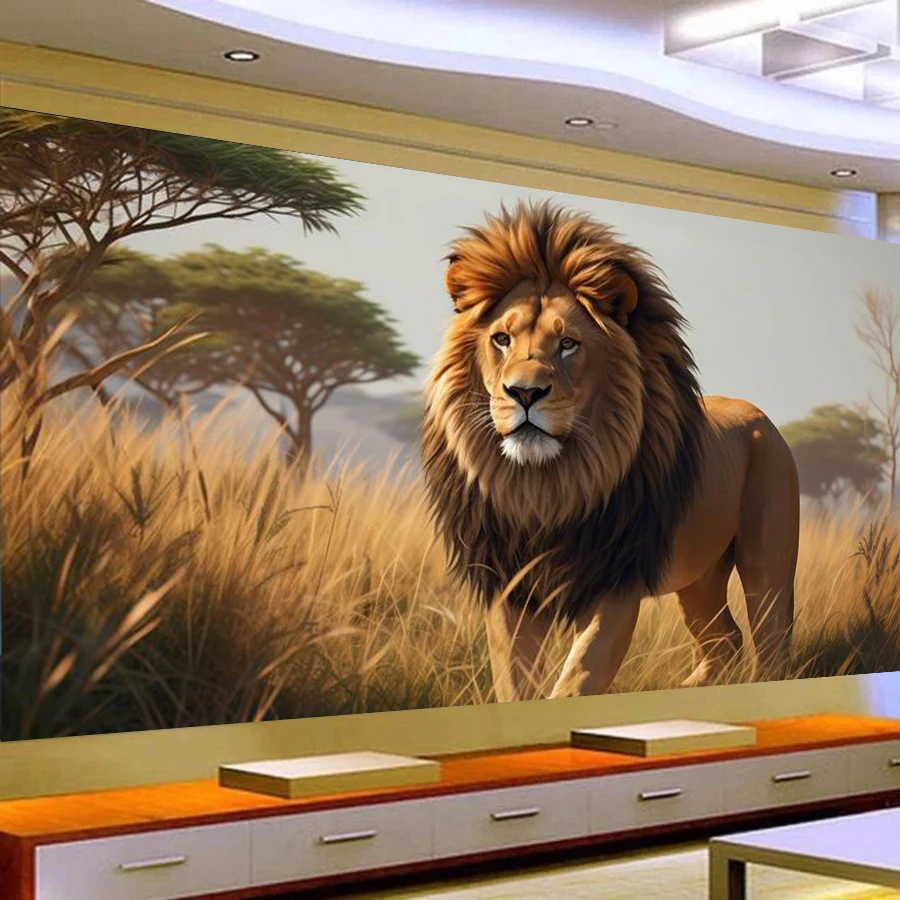 Fullcang Diy Large Size Diamond Painting Cross Stitch New Collection Wild Animal Lion Full Mosaic Embroidery Picture Wall Decor