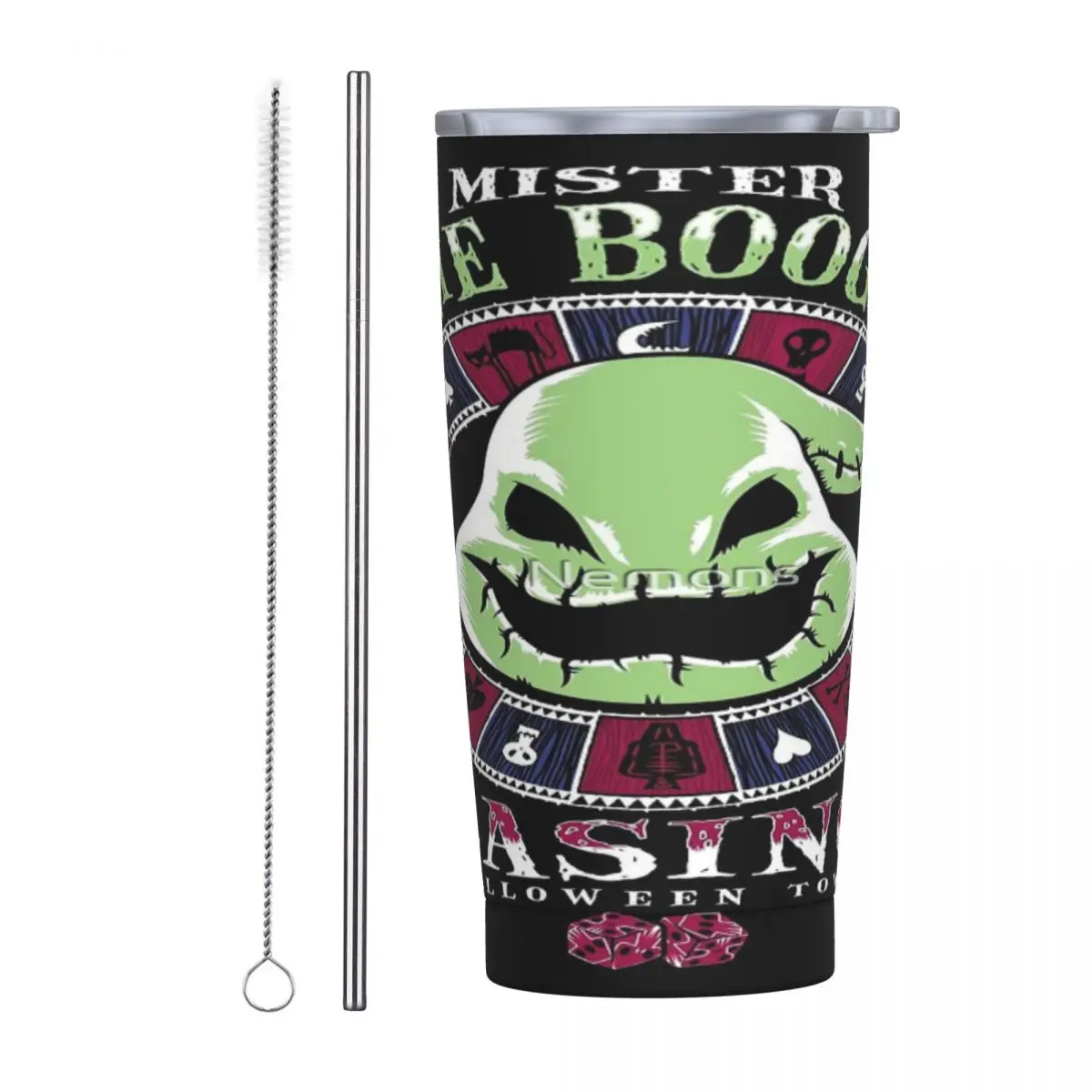 

Oogie's Casino Stainless Steel Mug Good Seal Push pull Lid With straw Thermal insulation