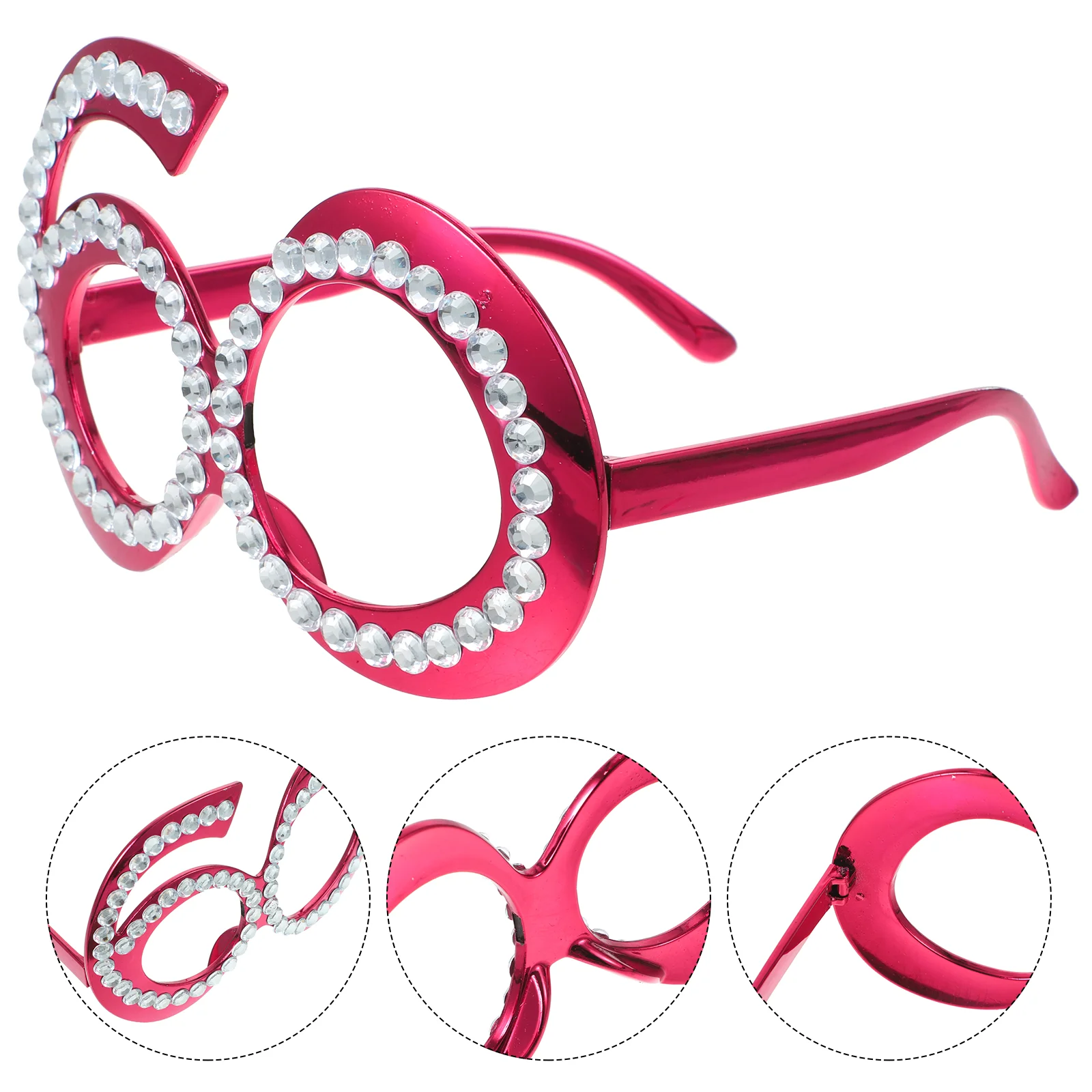 

Birthday Glasses Age Rhinestone Decorative Anniversary Party For Decorations Prop Number Adult Costume