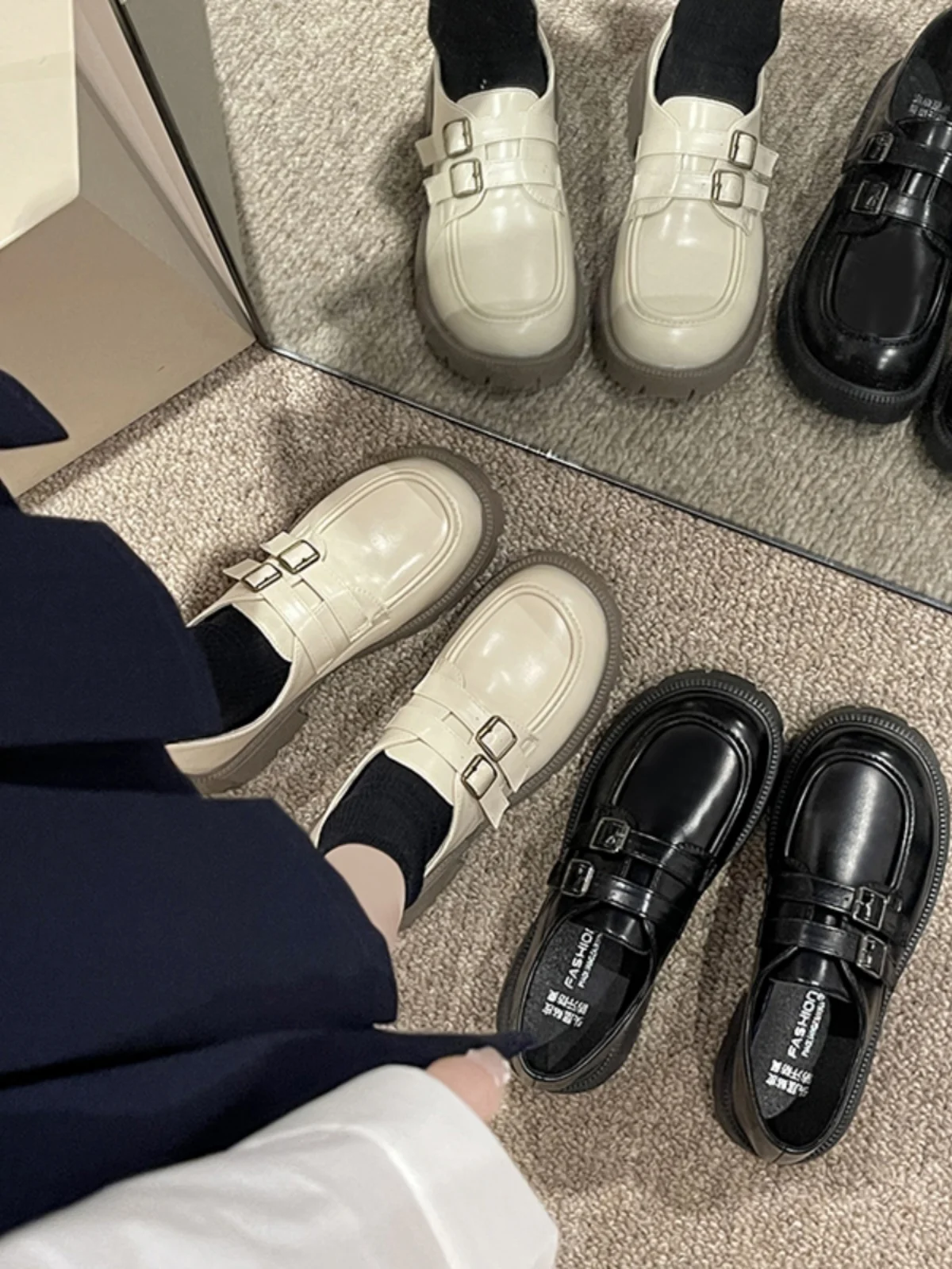 

Женские туфли с круглым носком, 2023, Женская обувь в британском стиле, оксфорды, повседневные кроссовки, сабо, новая классическая кожаная обувь в стиле преппи на платформе на лето