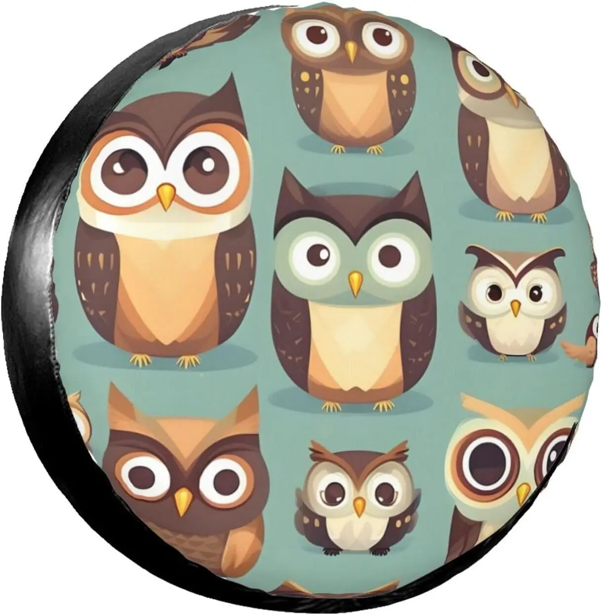 

Animal Cartoon Owls Cute Spare Tire Cover Weatherproof Dust-Proof Tire Universal Covers Fit for RV Truck SUV Motorhome Travel