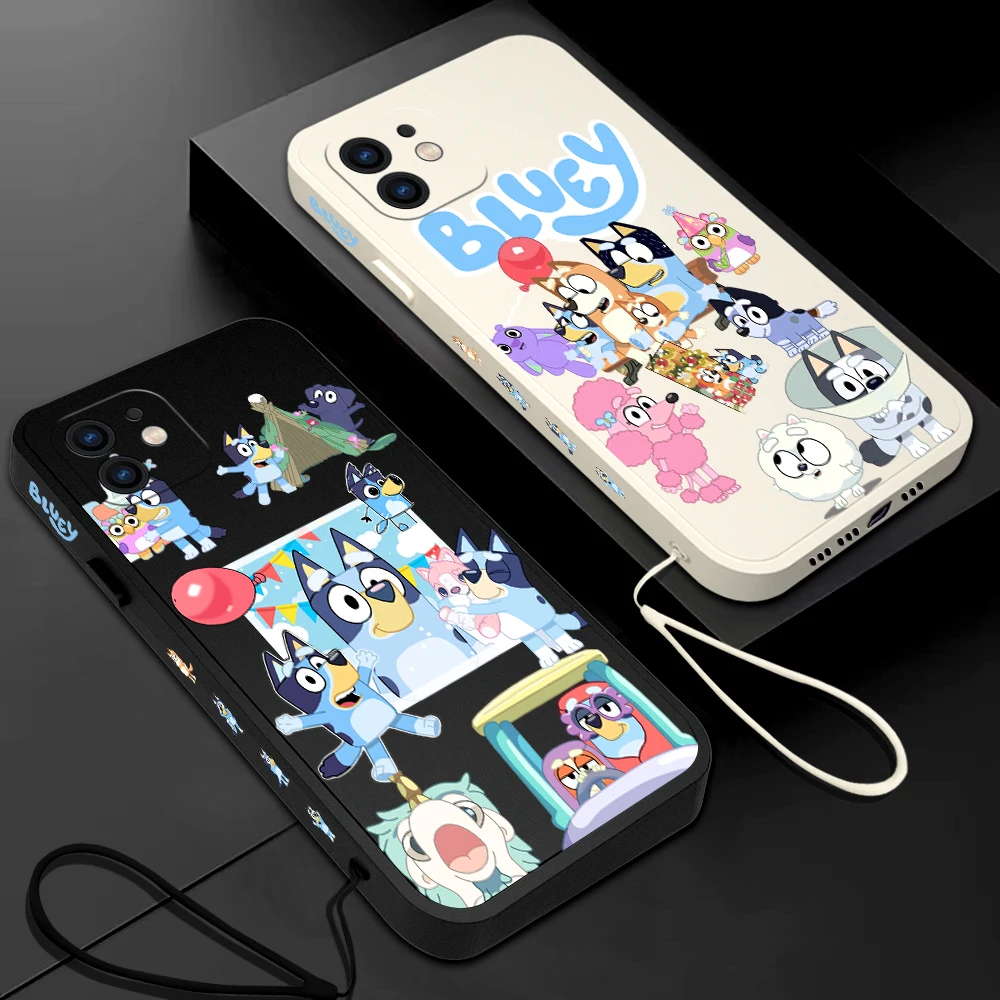 

B-Bluey Bandit-Chilli Phone Case For Samsung Galaxy S23 S22 S21 S20 Ultra FE S10 4G S9 S10E Note 20 10 9 Plus With Lanyard Cover