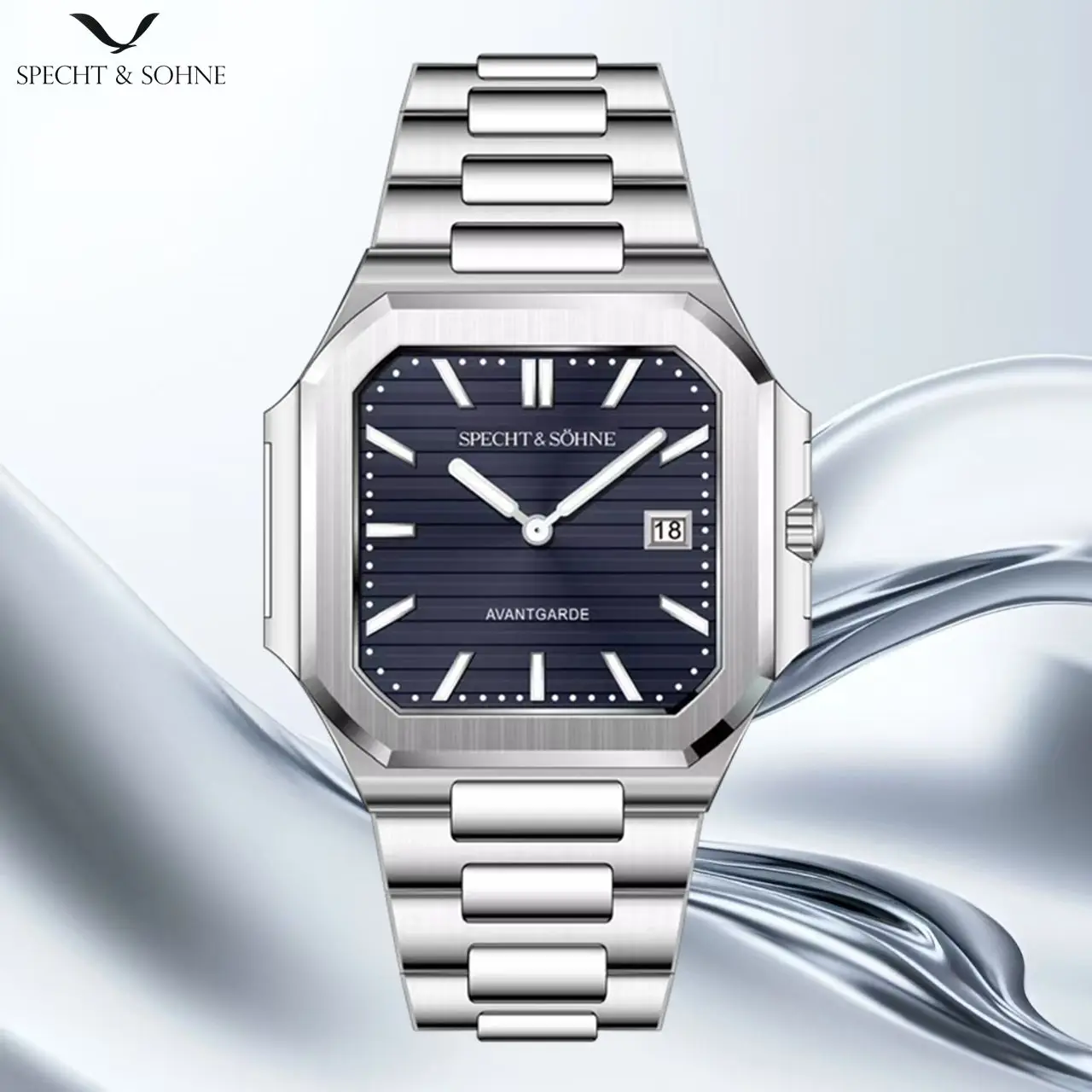 Новые модные роскошные часы Specht &amp Söhne Cubic 2025 для мужчин ультратонкие стальные