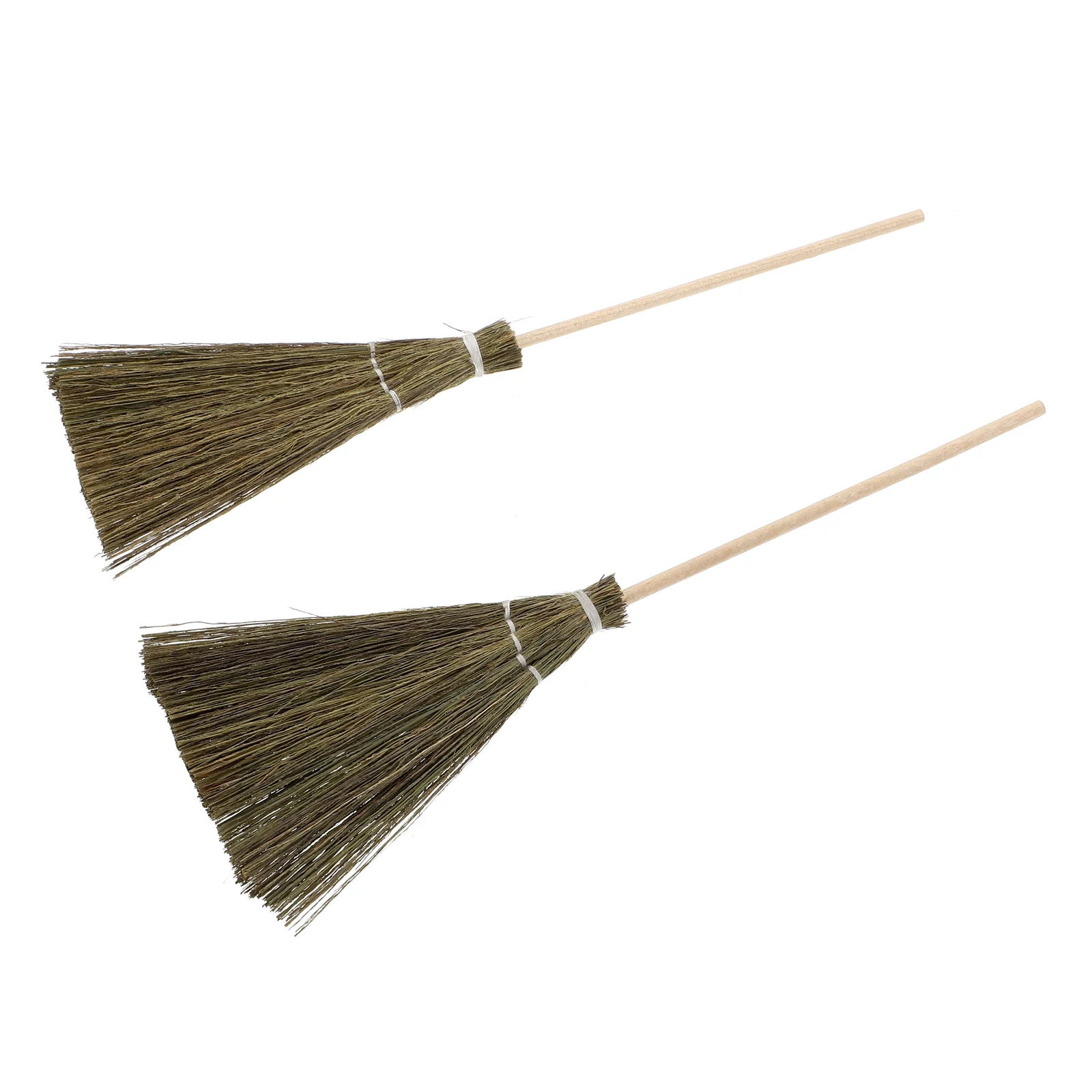 

2Pcs House Brooms Witch Broomstick Play Pretend Set Miniature Brooms Home Cleaning Tool