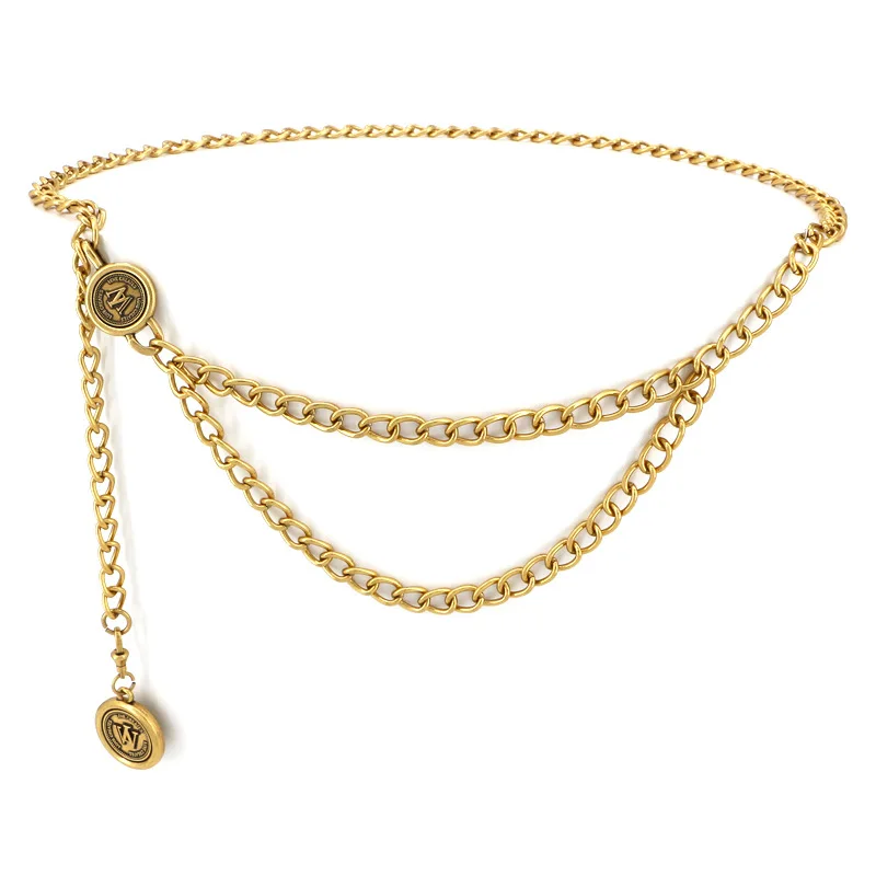 

Retro waist chain women's autumn and winter sweater skirt metal decorative chain ins wind suit waist belt waist seal