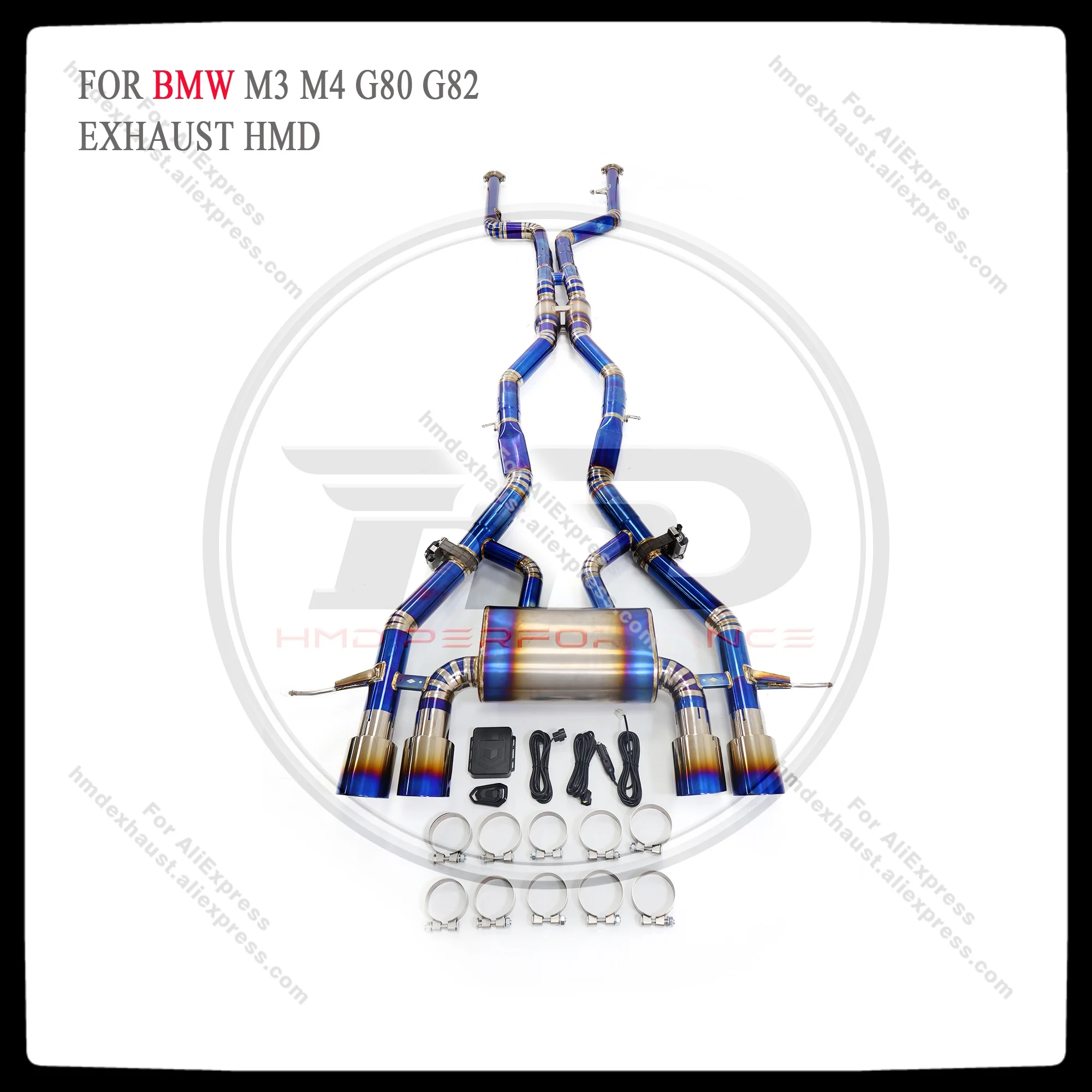 Титановая выхлопная система HMD Performance Catback для BMW M3 M4 G80 G82 3 0T глушитель с клапанами