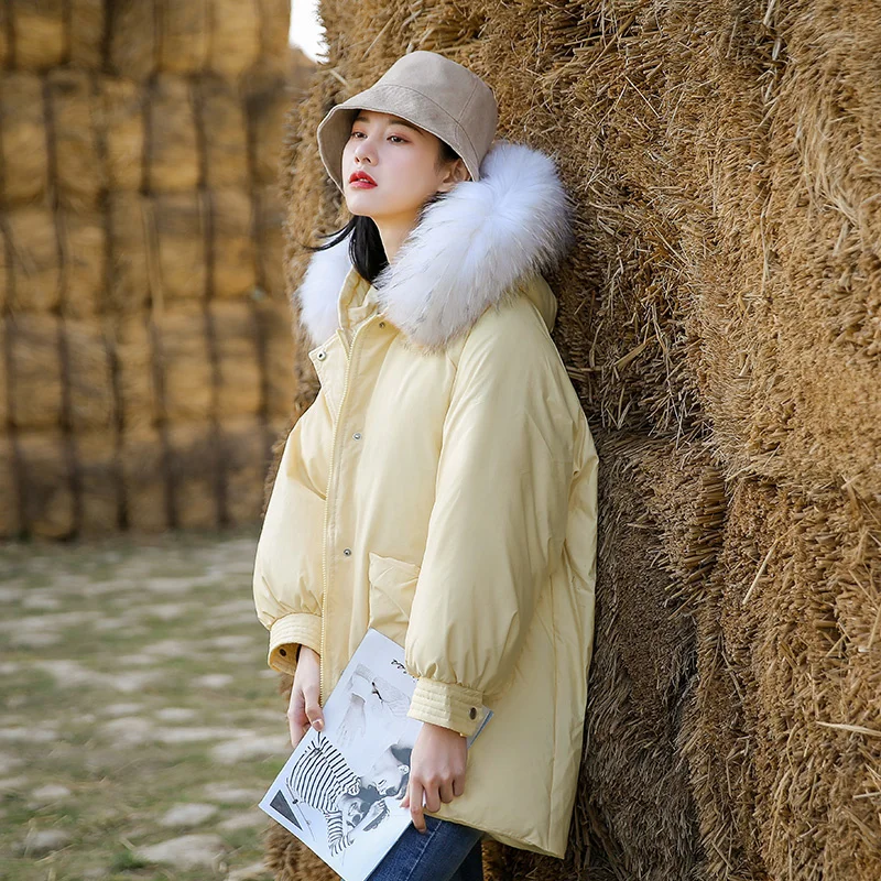 

Thickened Black Bread Short Down Cotton Coat Women's Korean Loose Autumn Winter Jackets Cotton Coats 2022 Woman New Feather