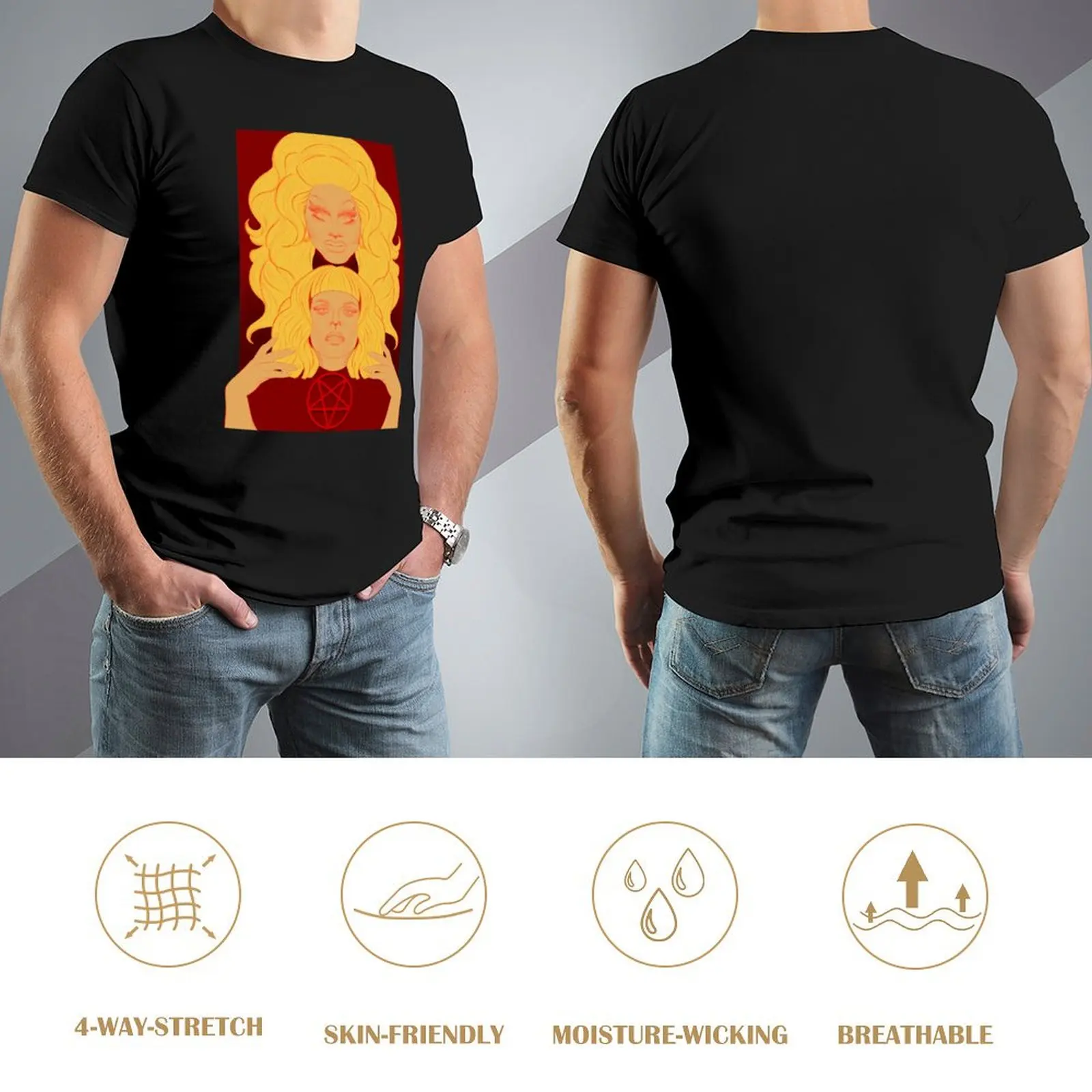 Футболка Trixie and Katya синяя арховая уличная одежда винтажные мужские футболки