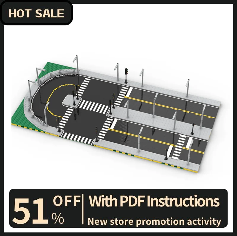 Новый город хит продаж вид на улицу Moc модульная дорожная пластина модель