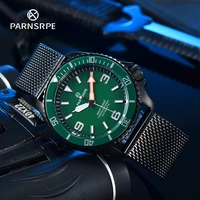 parnsrpe automatic mens nh35a caliber green dial mens mechanical dial diver a007 digital green face
