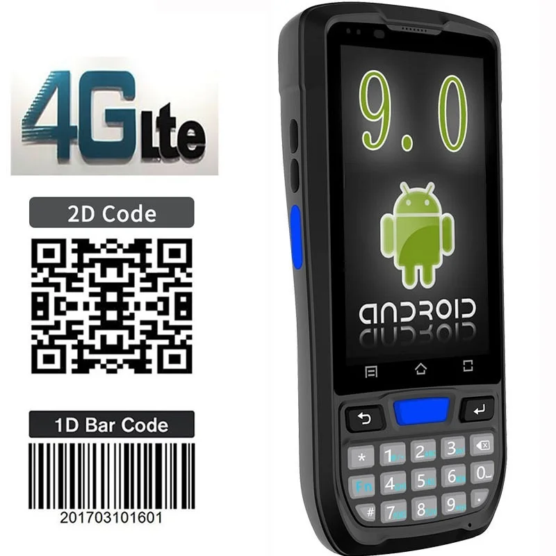 

2021 NEW android9.0 pda barcode laser scanner handheld pda qr code rugged pda NFC WIFI Free-Issue SDK