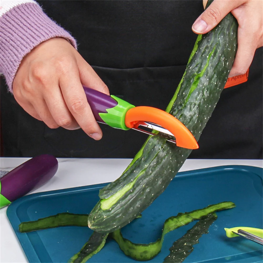 

Eggplant Shape Peeler Kitchen Multifunctional Peeler Stainless Steel Fruit Vegetable Planer Knife Apple Potato Carrot Scraper