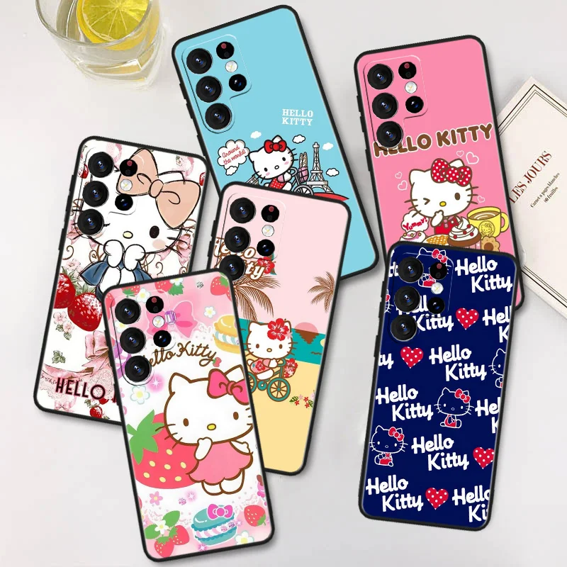 

Hello Kitty Cute Cartoon Phone Case For Samsung A22S A22 A21S A14 A13 A12 A11 A04S E A03S A02S A01 Core Black Soft Cover