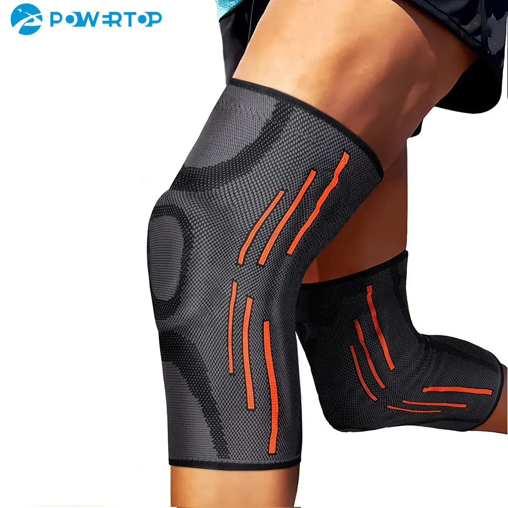 1Pair Knee Compression Sleeve,Knee Brace for Men Women with Patella Gel Pads & Side Stabilizers,Knee Support for Running,Sports