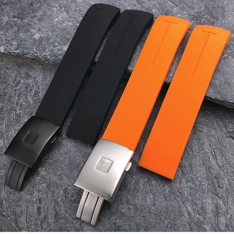 Silicone Rubber Strap For Tissot TOUCH COLLECTION EXPERT SOLAR Series T091T013 T081 Black Orange Men's  bracelet 20mm 21mm