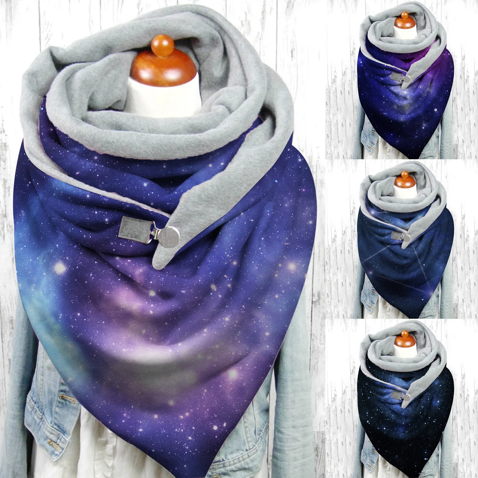 

And Girls Scarves Warm Star Shawls Casual Soft Women Winter Print Fashion Wrap Sky Button Scarf Charcoal Wrap Scarf