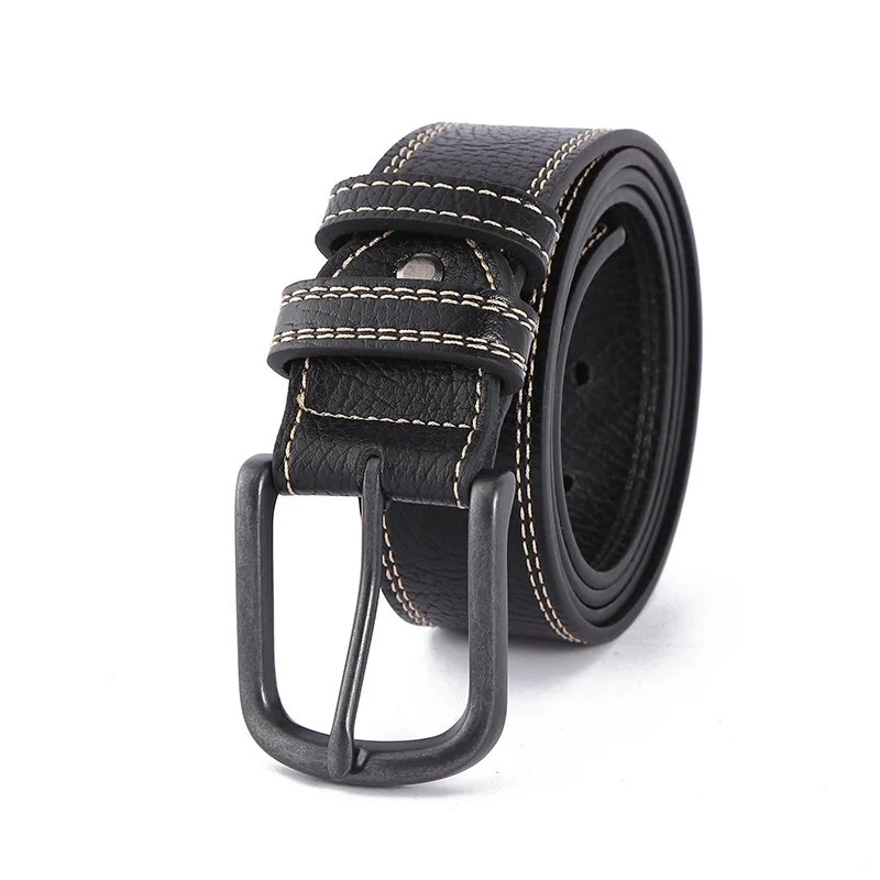2023 New Men's Cowhide Belt Vintage Fashion Black Luxury Wide Belt Pair with Jeans Business Casual Quality