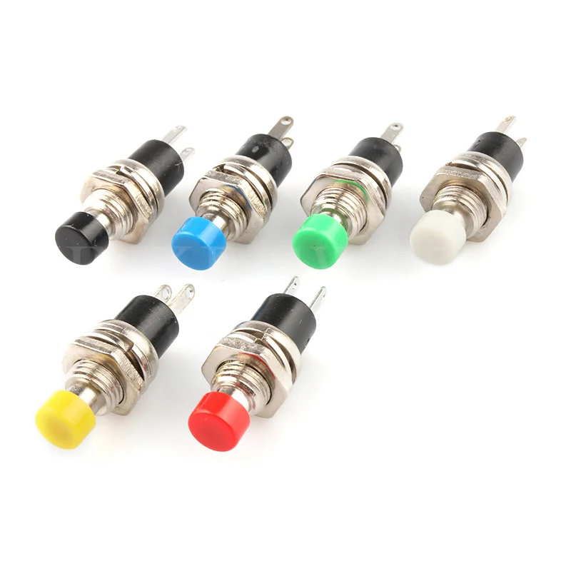 6 шт. PBS-110 7 мм мгновенный кнопочный переключатель нажмите сброса вкл. выкл.
