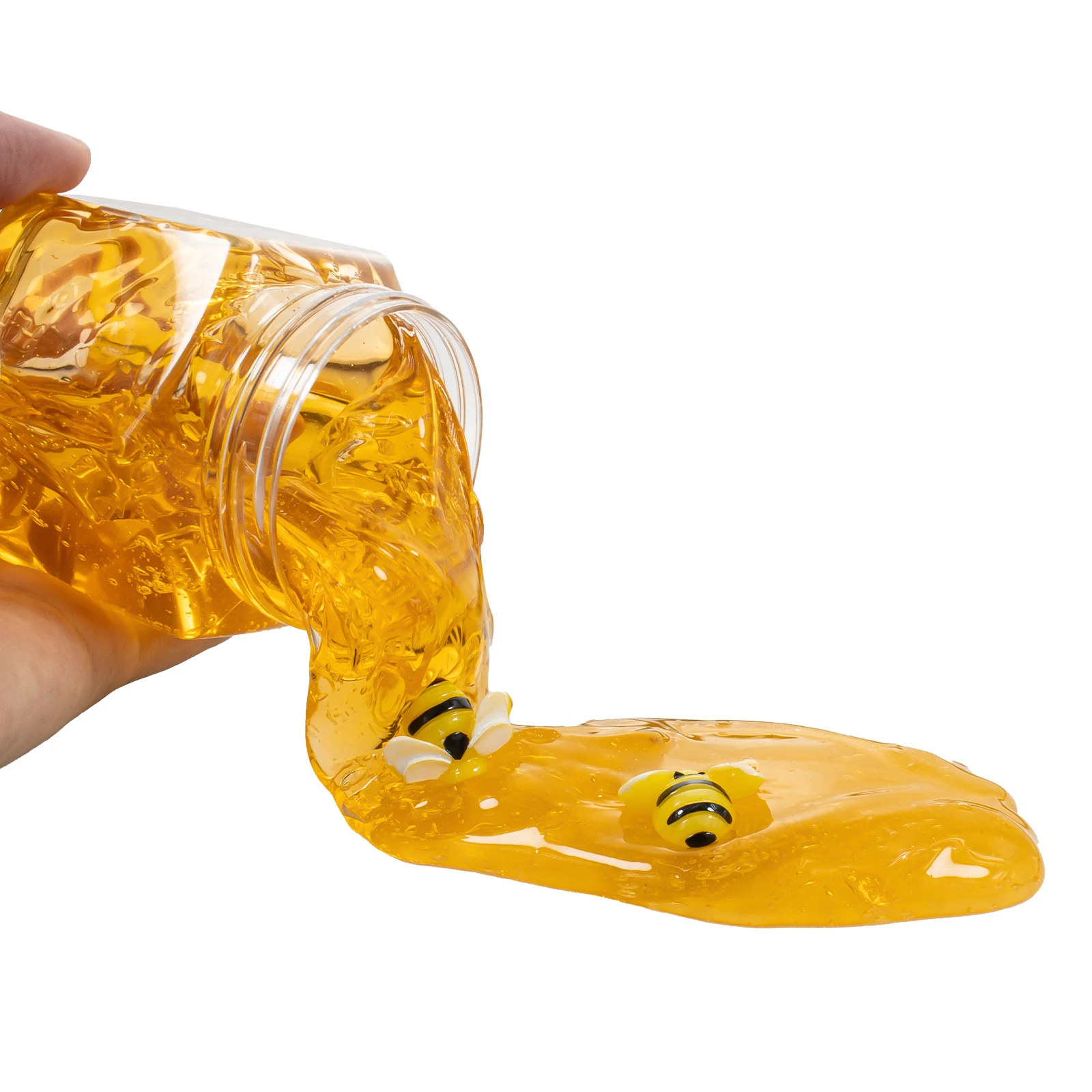 200ml/7oz Handmade Jelly Clear Crunchy Slime Toy Scented Little Lovely Bee Design Stress Relieve Plasticine Cloud