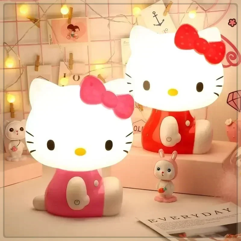 3D светодиодный маленький ночник Touch Hello Kitty USB для кормления детей в доме спальне