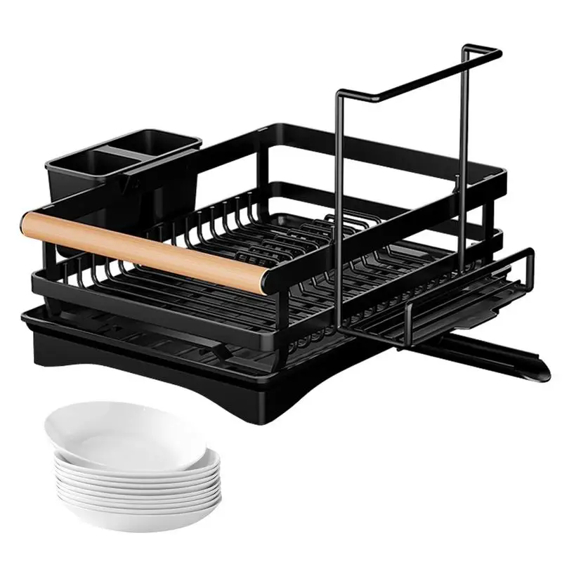 

Dish Drying Rack Kitchen Sink Counter Utensil Holder Drying Rack With Drainboard Space-Saving Dish Rack Organizer For Home