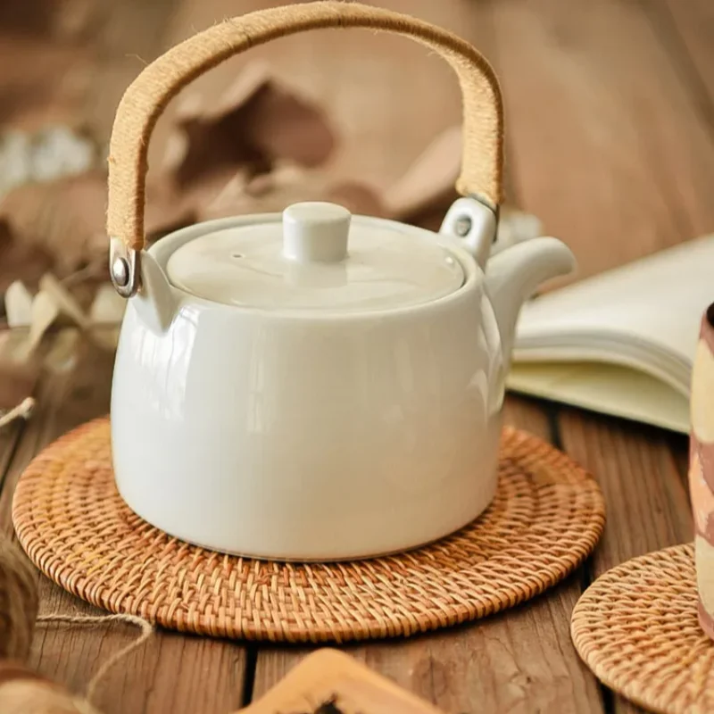 6 шт. набор подставок из ротанга для кунг-фу чайные аксессуары круглая посуда