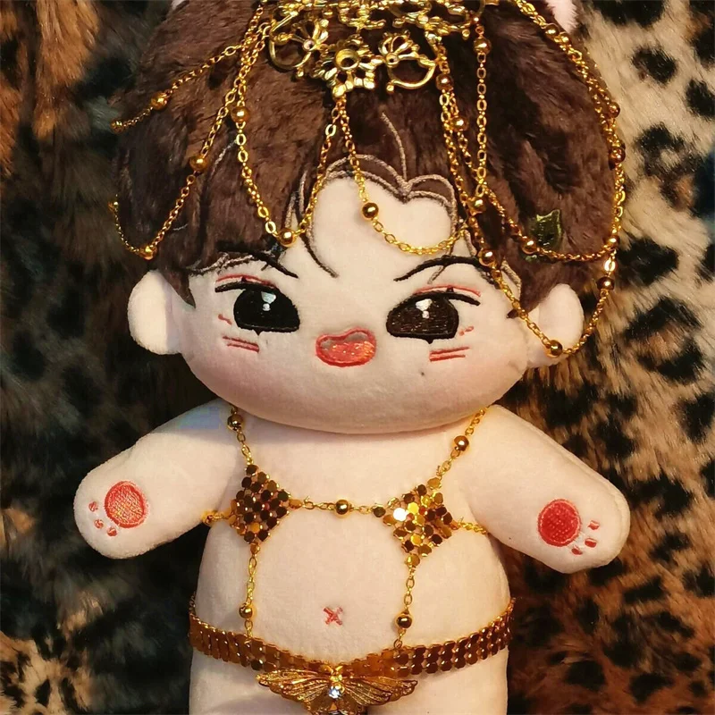 

Handmade For Plush 20cm Doll Sexy Gold Lace Clothes Clothing Dress Up Cosplay Accessories Anime Figure Toy Xmas Gifts