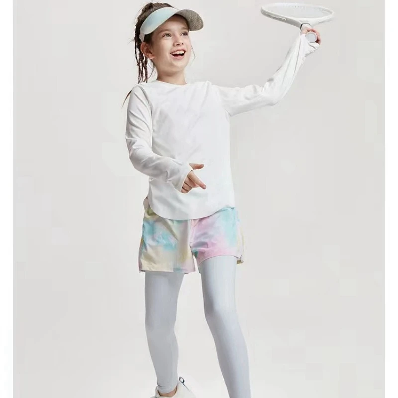 Рубашки с длинными рукавами для девочек быстросохнущие детские спортивные