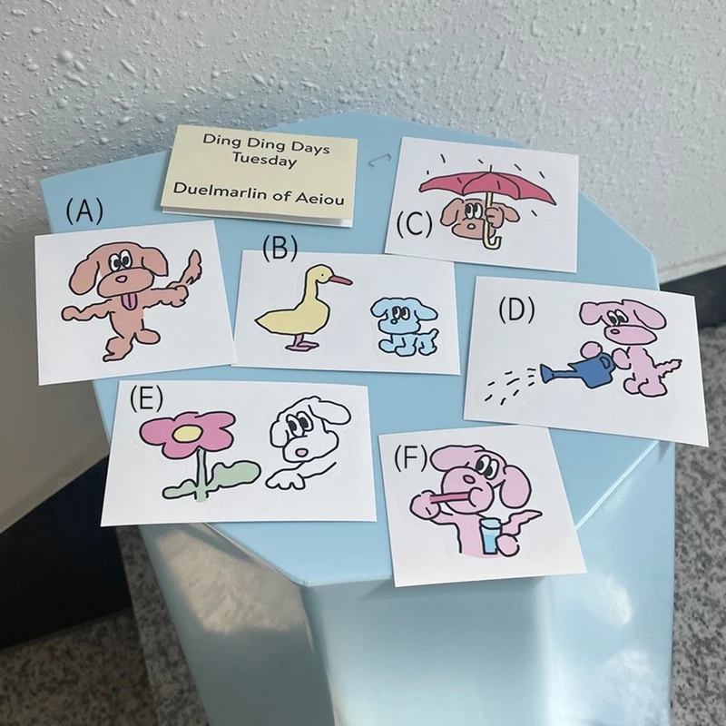 7 видов наклеек в Корейском стиле с изображением недели животных, наклейка в виде собаки, красочная наклейка в виде собаки, забавное украшение «сделай сам» для скрапбукинга, журнала, сращивания