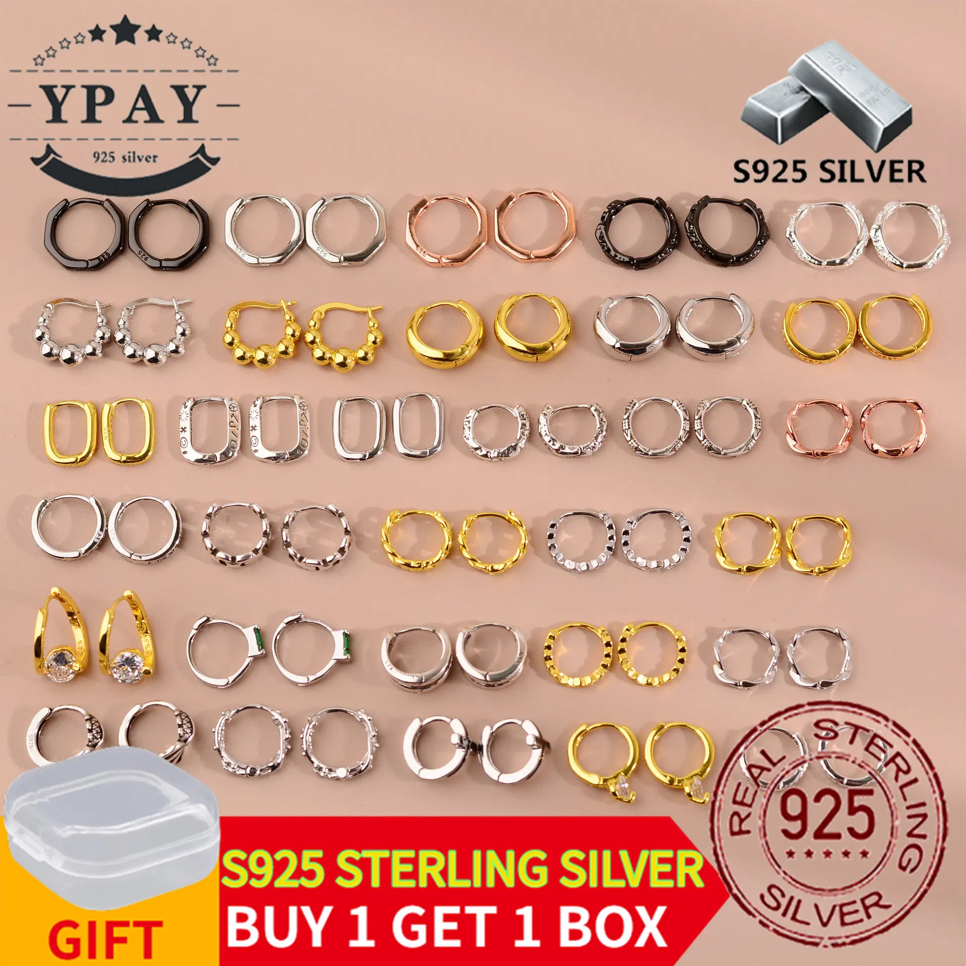 

Женские серьги-кольца из серебра 925 пробы, с гладкой поверхностью