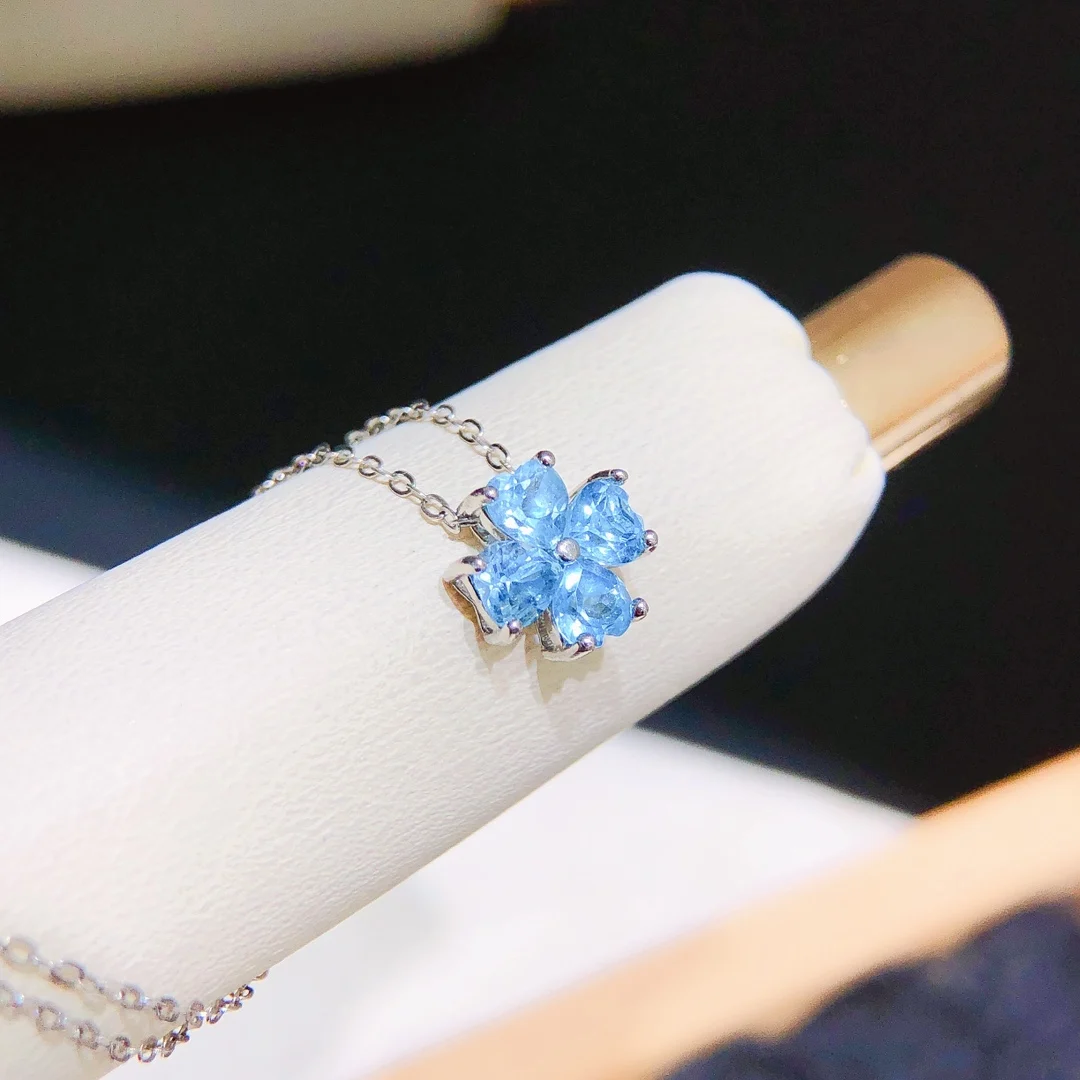 Подвеска London Blue Topaz. Основной камень 4 мм серебро 925 пробы с инкрустацией