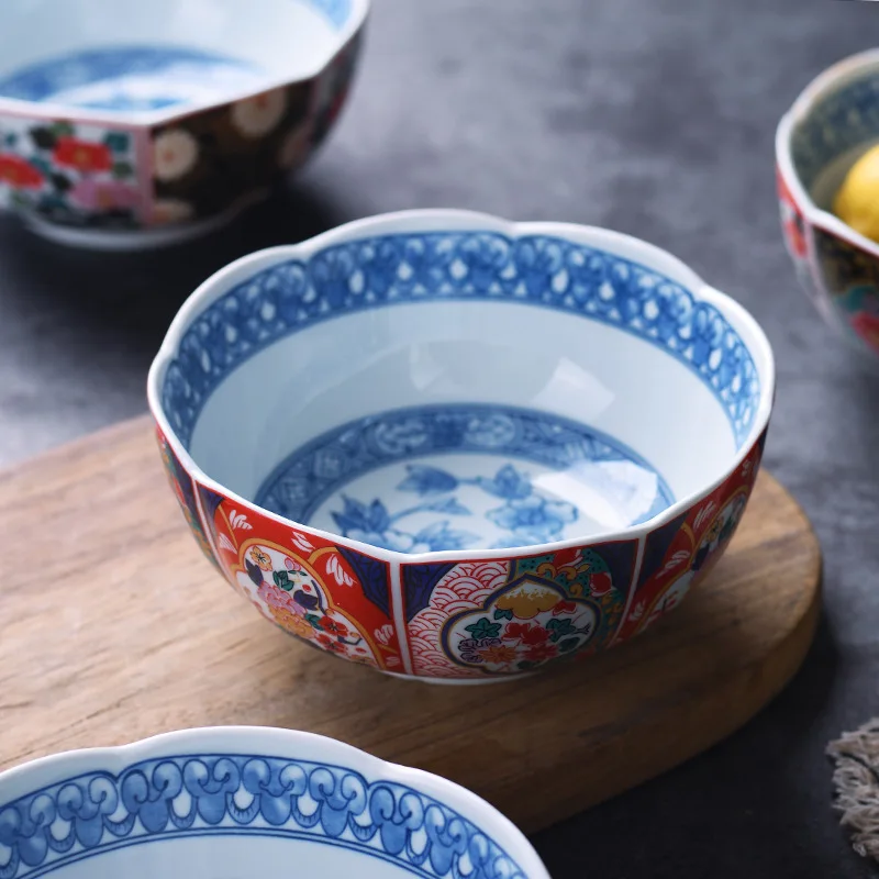 Керамическая посуда с ручной росписью в японском стиле модель Ukiyo-e столовые