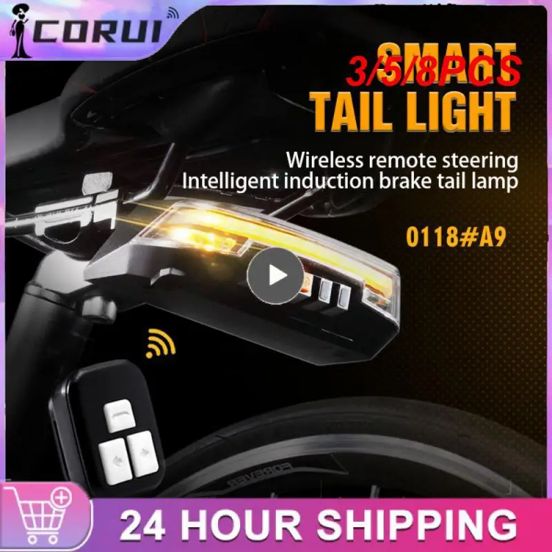 

3/5/8PCS For Bicycles 3 Controller Wireless Remote Control Taillight 2000mah IPX6 Intelligent Steering 2021 Light-induced