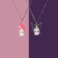 sanrio mymelody kuromi kawaii new pendant necklace girls personality clothing accessories cute cartoon couple necklace