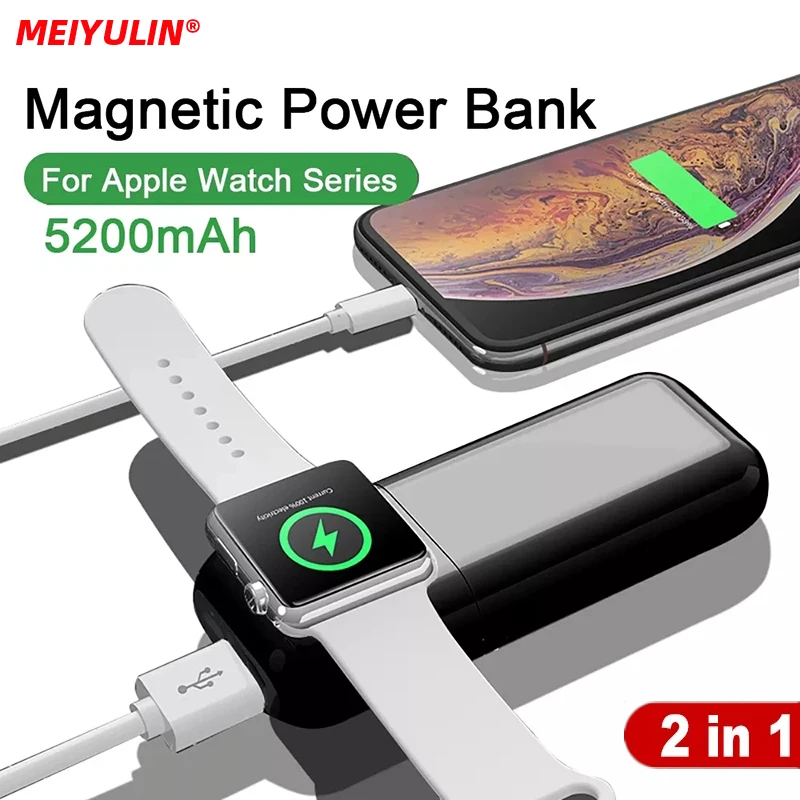 Мини-Power Bank магнитная беспроводная зарядка 5000 мАч портативная внешняя